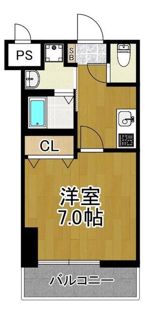 ディノ馬町(1K/7階)の間取り写真