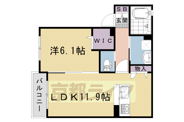 セントリヴィエ桂川(1LDK/1階)の間取り写真