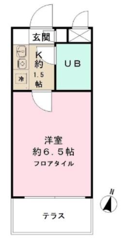 トレンタハウス桜新町(1K/2階)の間取り写真