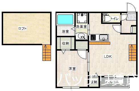 ルミエール(1LDK/2階)の間取り写真