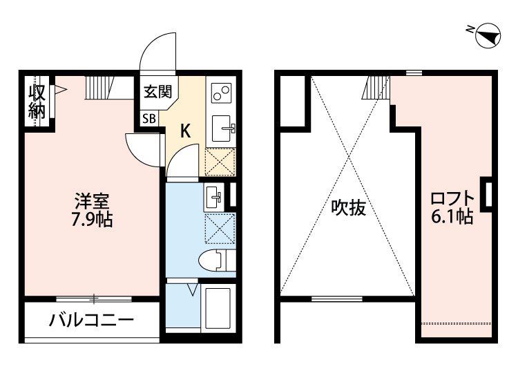 オストセレーネ(1K/1階)の間取り写真