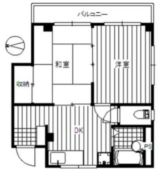 マンション白陽(2DK/1階)の間取り写真