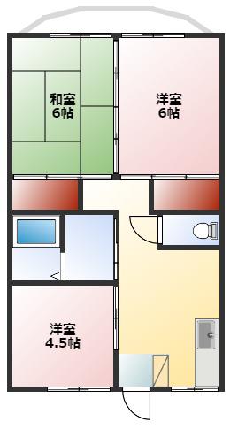 第二コーポイシヤマ(3K/2階)の間取り写真