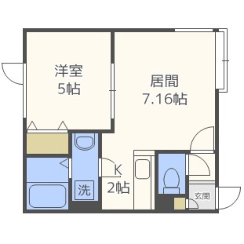 レトワール川沿(1LDK/2階)の間取り写真