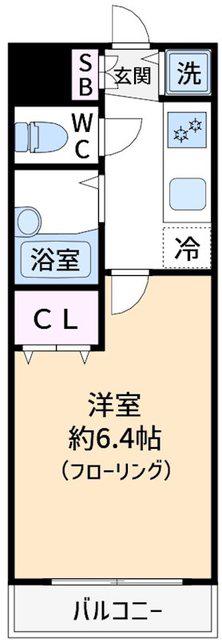 セントパレス方南町(1K/4階)の間取り写真