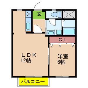 アバンテ甲子園(1LDK/2階)の間取り写真