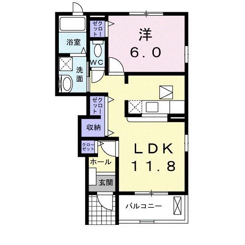 シャルマンIII(1LDK/1階)の間取り写真