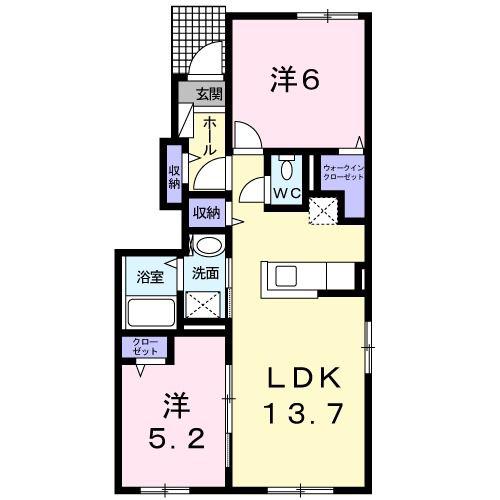 サンパティーク 文京(2LDK/1階)の間取り写真