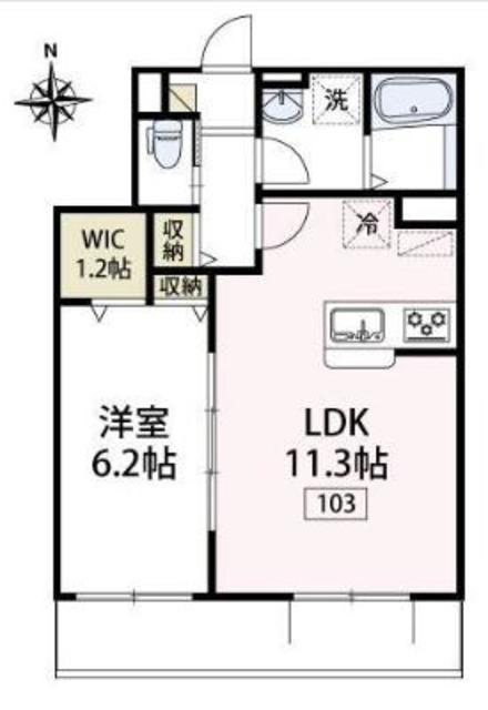 ラヴェンフォート小園(1LDK/3階)の間取り写真
