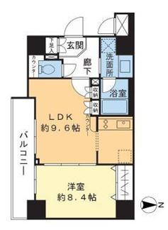 ガリシア新御徒町(1LDK/10階)の間取り写真