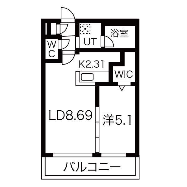 ジジアン(1LDK/3階)の間取り写真