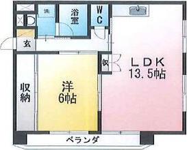 ベレッツァ白山(1LDK/2階)の間取り写真