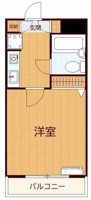 ラレーブ日野(1K/3階)の間取り写真
