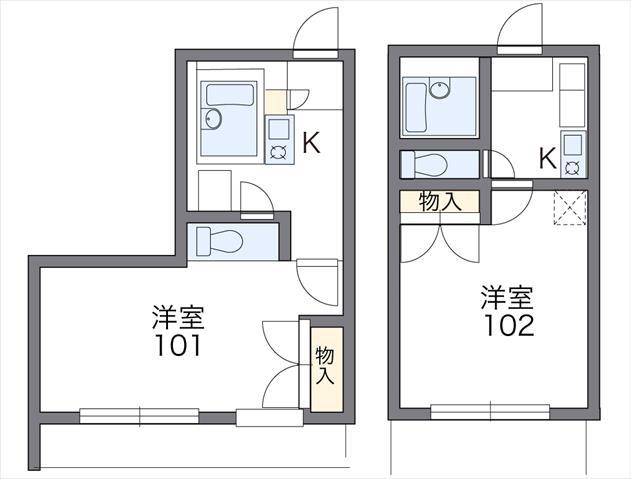 レオパレスKOKADO(1K/3階)の間取り写真