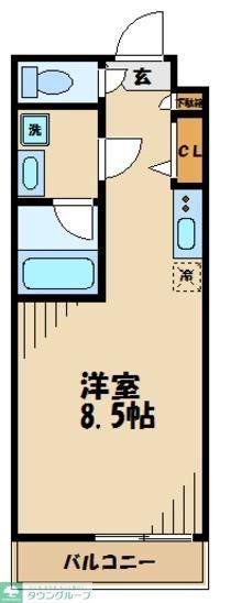 クラリッサ川崎梶ヶ谷(ワンルーム/2階)の間取り写真