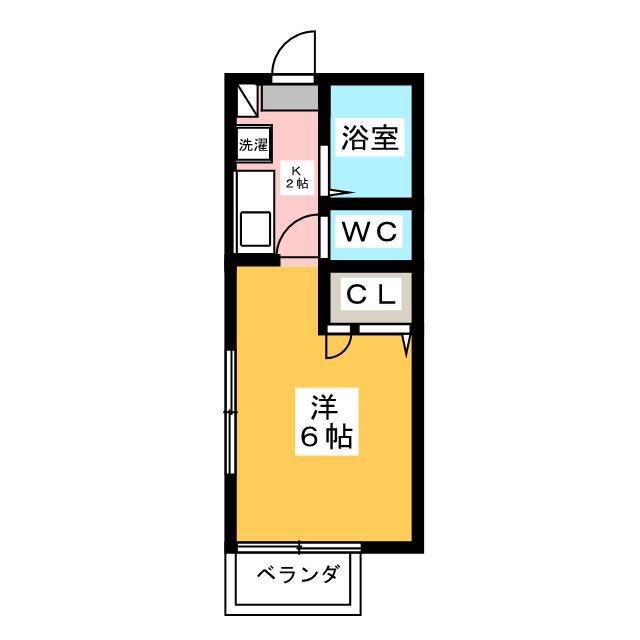 シャルマンパレスII(ワンルーム/1階)の間取り写真