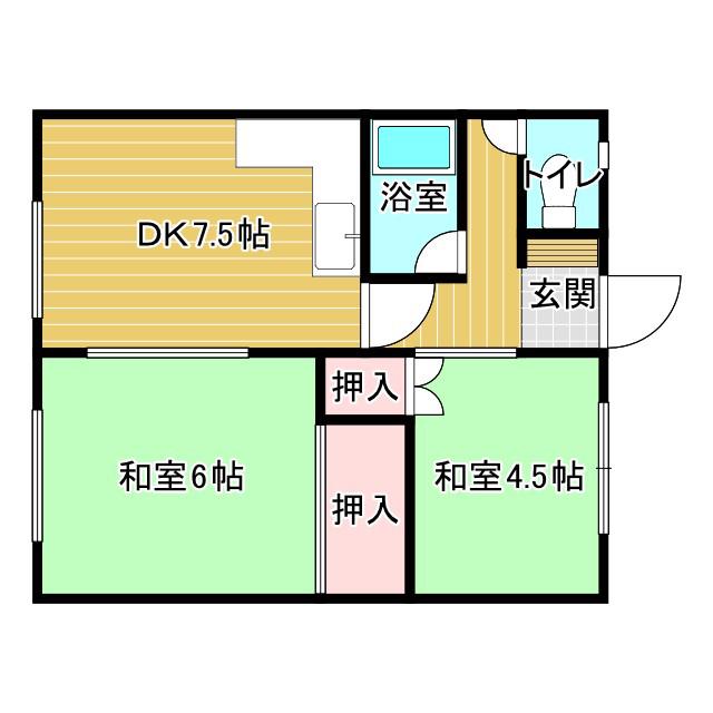 高森マンション(2DK/2階)の間取り写真