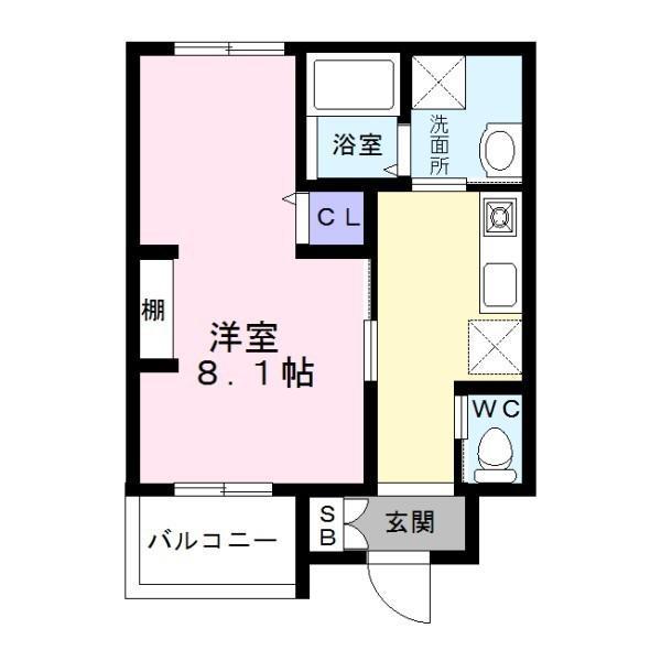 エヌエムサンカンテトワ(1K/4階)の間取り写真