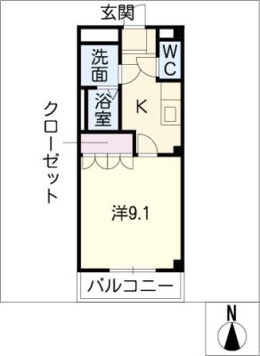エスポアールT&Y(1K/1階)の間取り写真