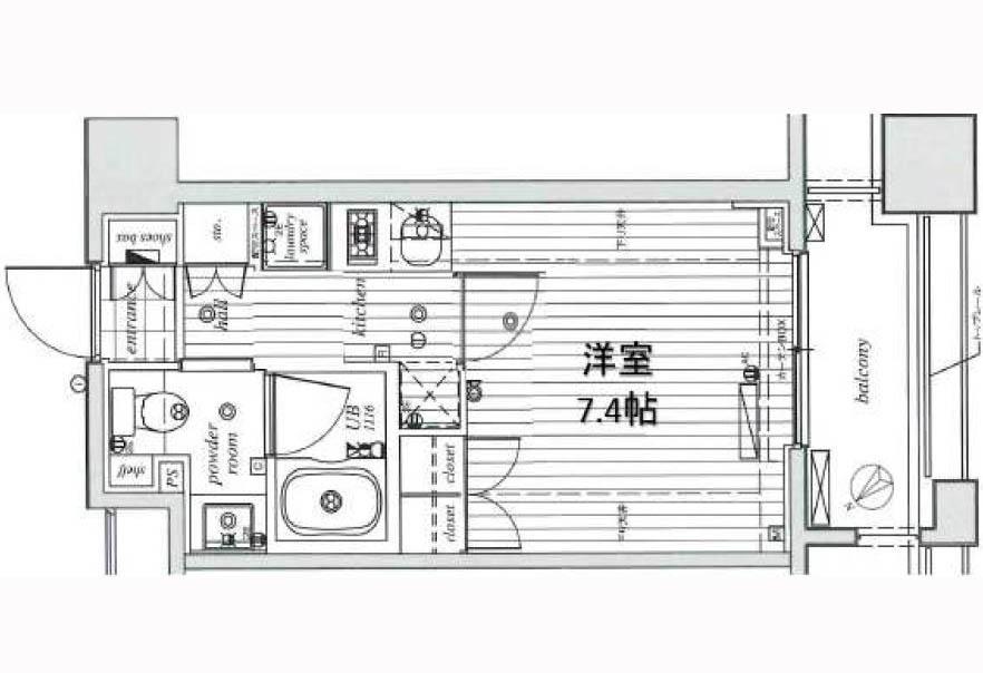 ウィスティリア大森山王(1K/11階)の間取り写真