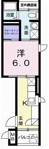 ブローテ・K(1K/3階)の間取り写真