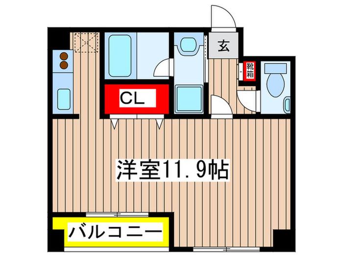 シャトー泉II(ワンルーム/2階)の間取り写真