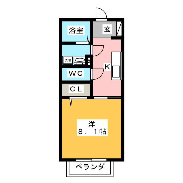 アリーナ(1K/2階)の間取り写真