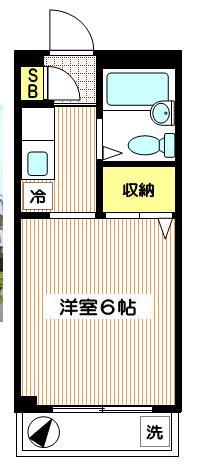 コスモ宝泉(1K/2階)の間取り写真