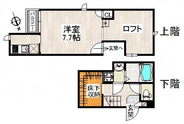 CB八潮プレシア(1K/1階)の間取り写真