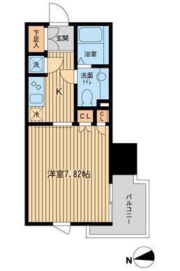 KDXレジデンス東新宿(1K/7階)の間取り写真