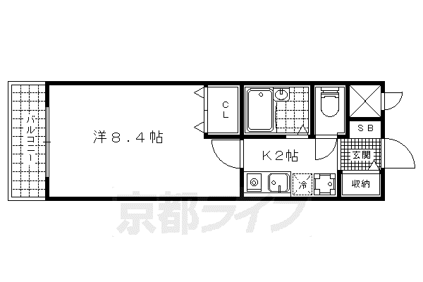 KYOマンション(1K/3階)の間取り写真