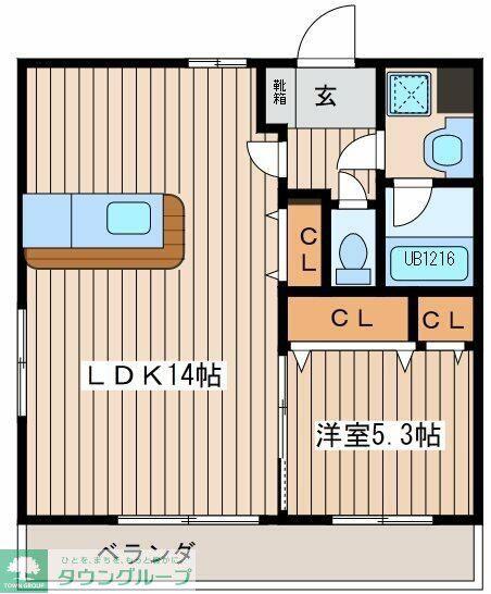ワンピース(1LDK/3階)の間取り写真