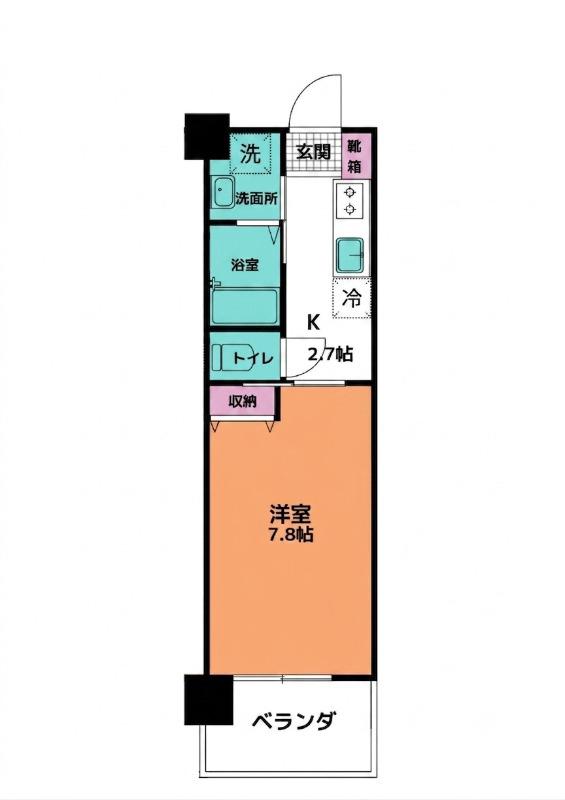 ESANTERRACE為又(1K/10階)の間取り写真