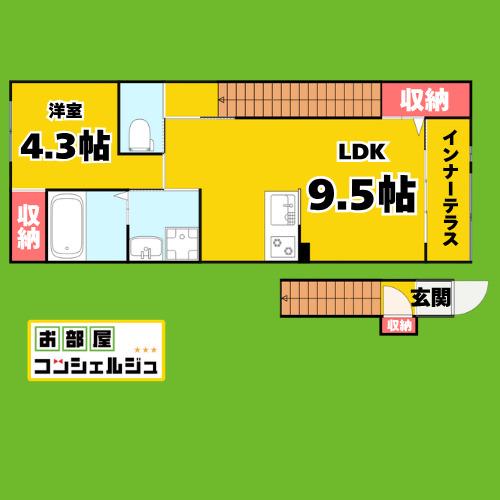 パッショーネ(1LDK/2階)の間取り写真