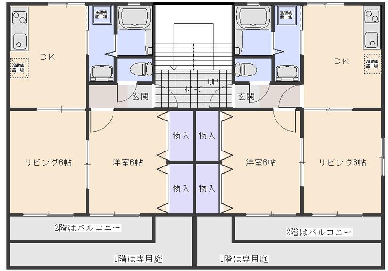 クレアドール(2DK/1階)の間取り写真