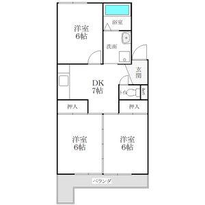 CORPO SHINYASHIKI(3DK/3階)の間取り写真