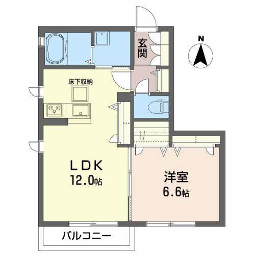 シャーメゾンピーノA(1LDK/1階)の間取り写真