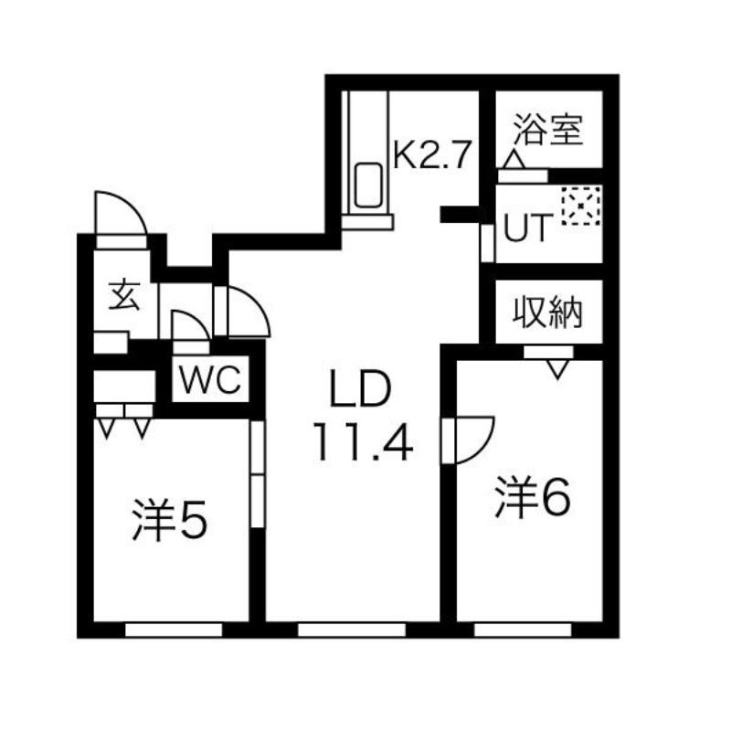 JD24(2LDK/4階)の間取り写真