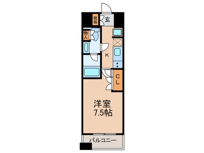 ヒューリック目白(1K/8階)の間取り写真