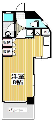 シャンティ河原町(ワンルーム/2階)の間取り写真