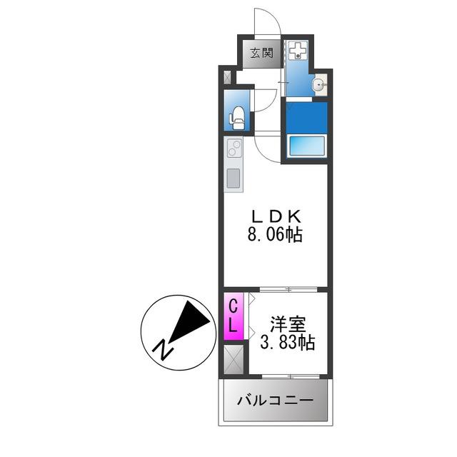 FREEDOM RESIDENCE堺寺地町(1LDK/4階)の間取り写真