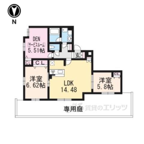 ロマンシャンブル(3LDK/1階)の間取り写真