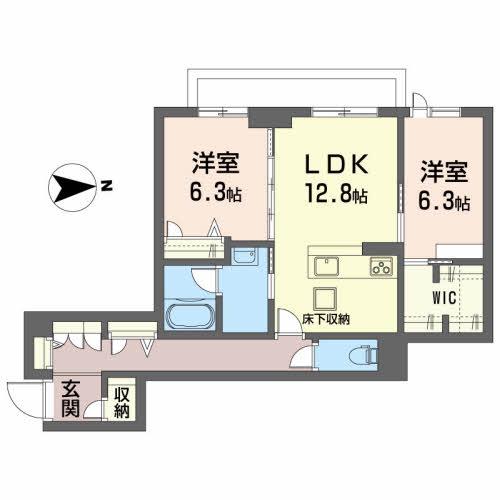 グリスィーヌ(2LDK/1階)の間取り写真