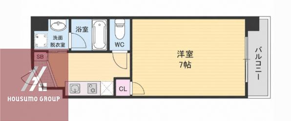 コンチネンタル難波東(1K/6階)の間取り写真