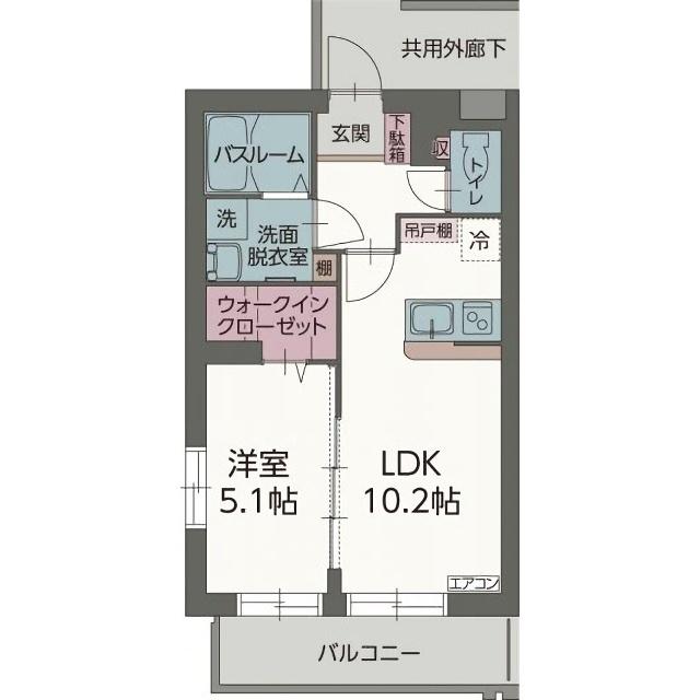 レジェンド(1LDK/2階)の間取り写真
