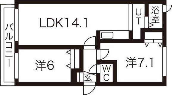 ヒルサイドテラス福住(2LDK/2階)の間取り写真