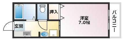 フレグランス御影(1K/1階)の間取り写真