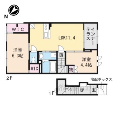 コンフォール横木(2LDK/2階)の間取り写真