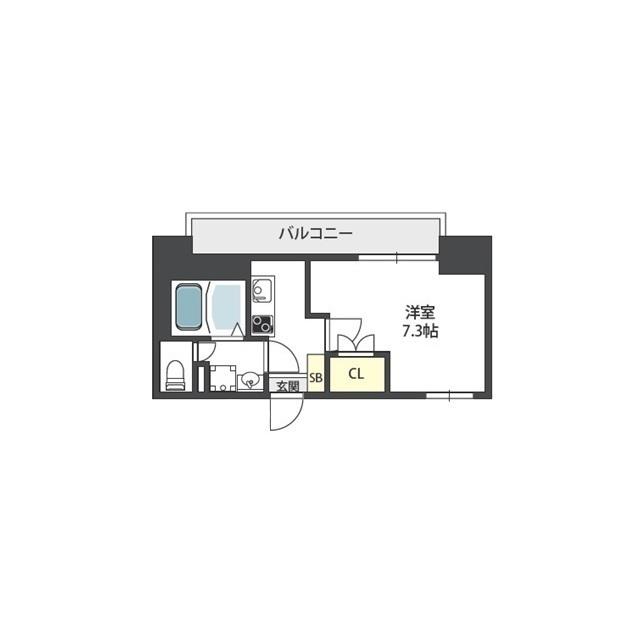 グランパシフィック北新町(1K/12階)の間取り写真