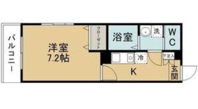 SSー7 APT(1K/2階)の間取り写真